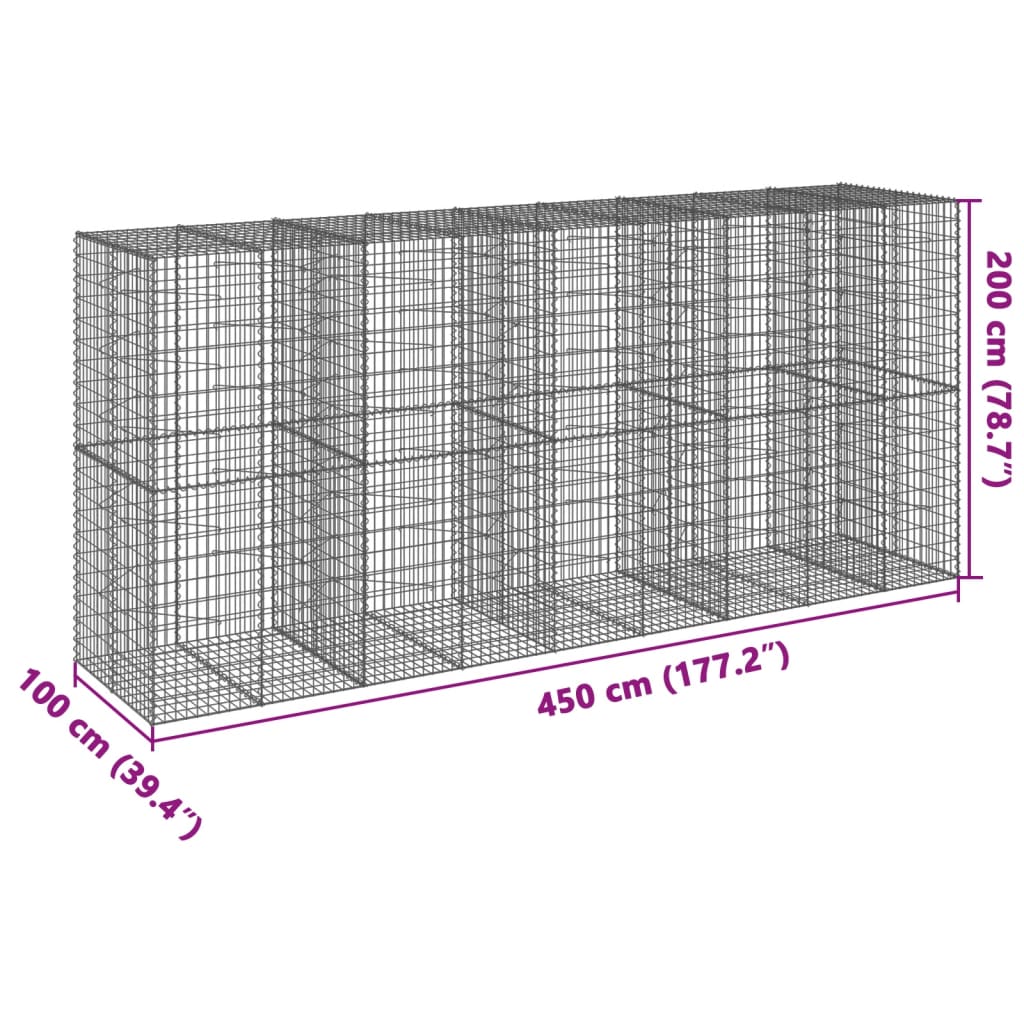 Schanskorf 450x100x200 cm gegalvaniseerd ijzer zilverkleurig is nu te koop bij PeponiXL, paradijselijk wonen!
