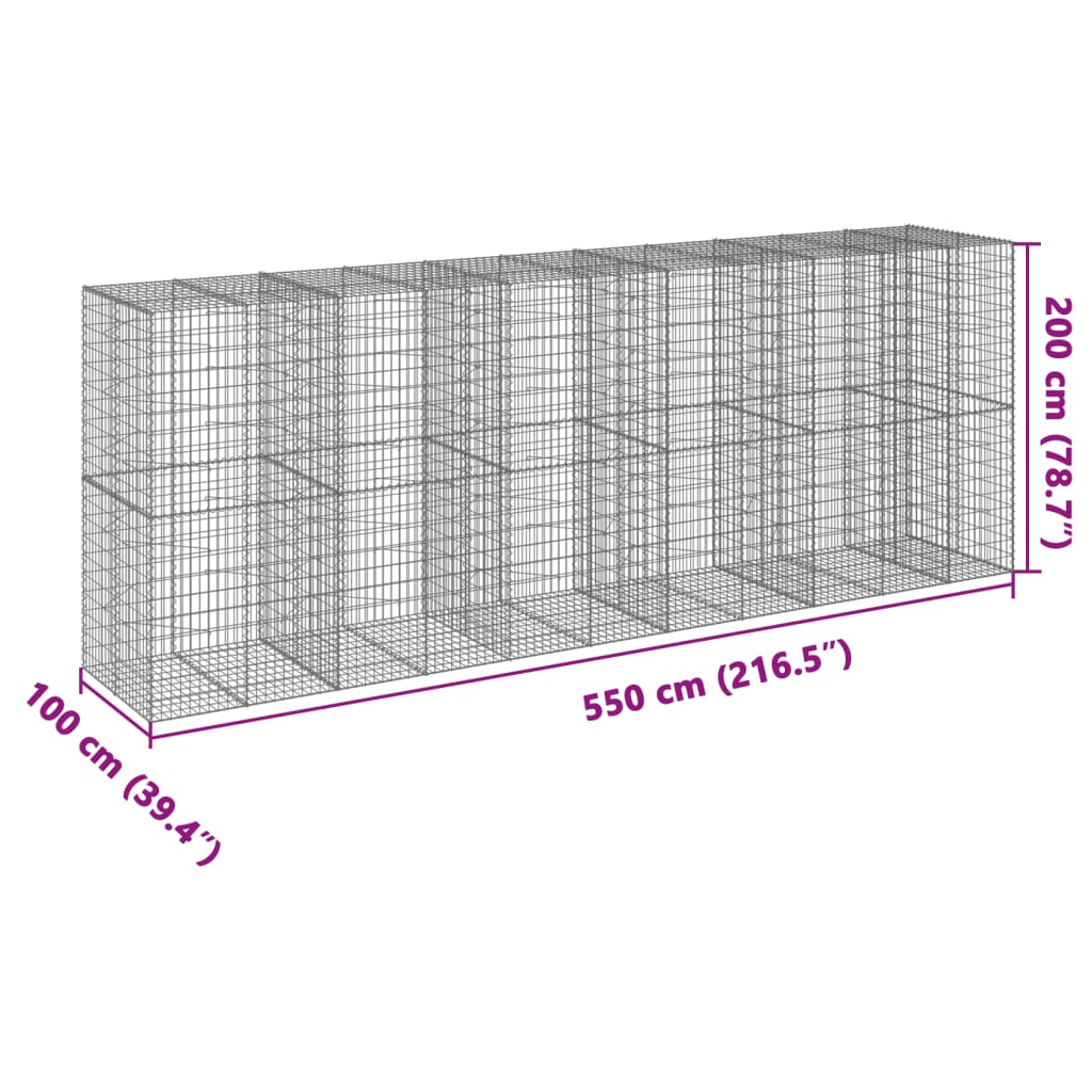Schanskorf 550x100x200 cm gegalvaniseerd ijzer zilverkleurig is nu te koop bij PeponiXL, paradijselijk wonen!
