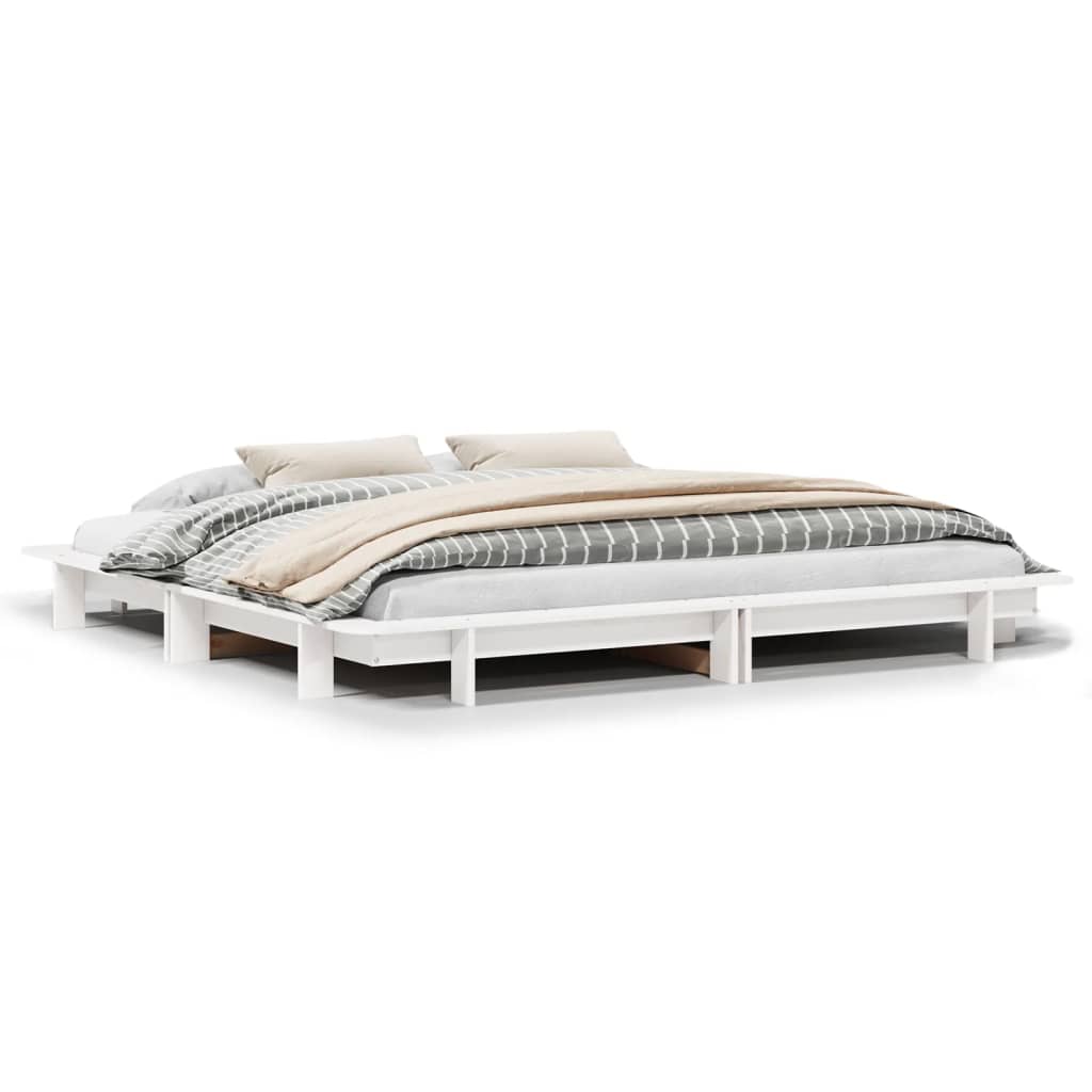 Bedframe zonder matras massief grenenhout wit 160x200 cm is nu te koop bij PeponiXL, paradijselijk wonen!