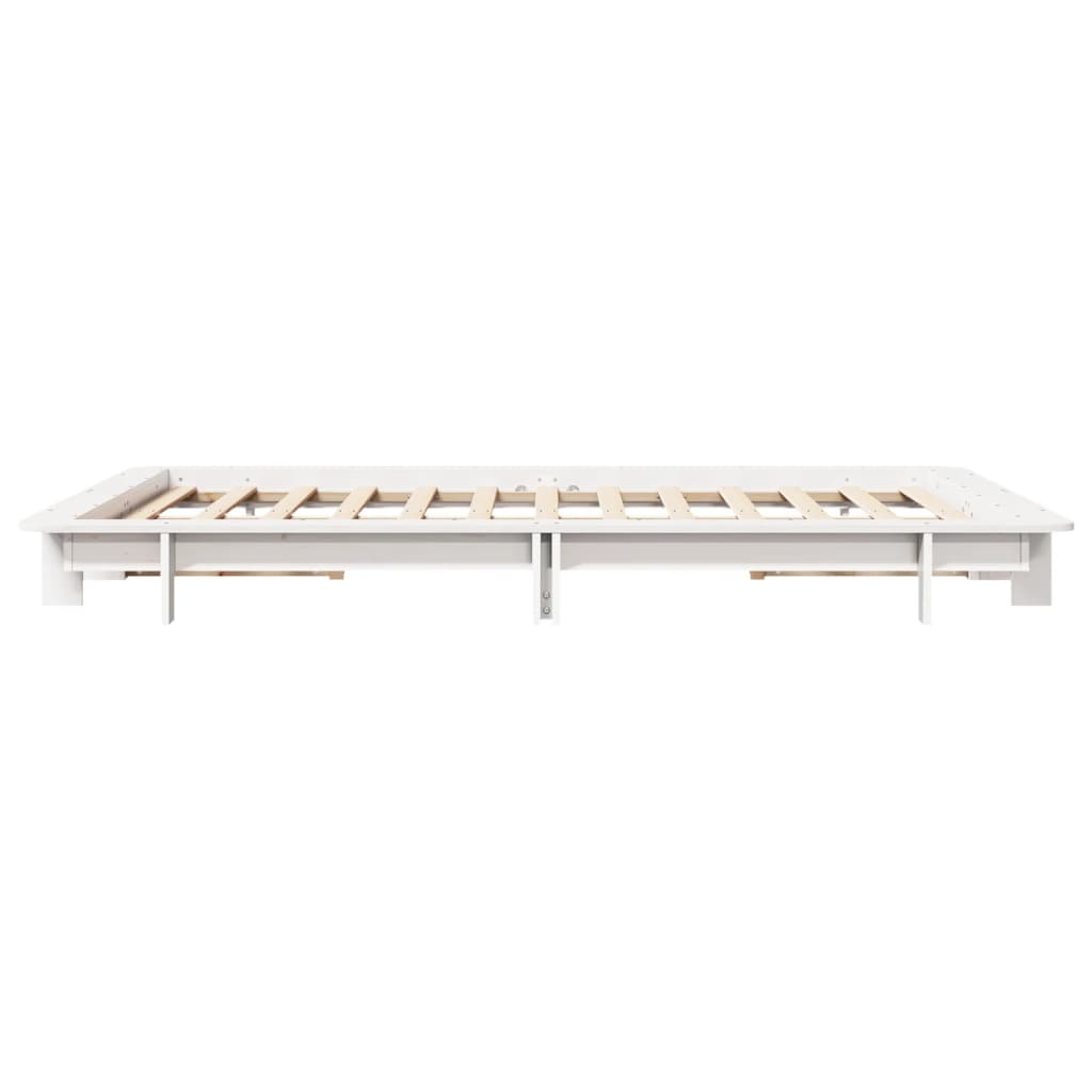 Bedframe zonder matras massief grenenhout wit 150x200 cm is nu te koop bij PeponiXL, paradijselijk wonen!