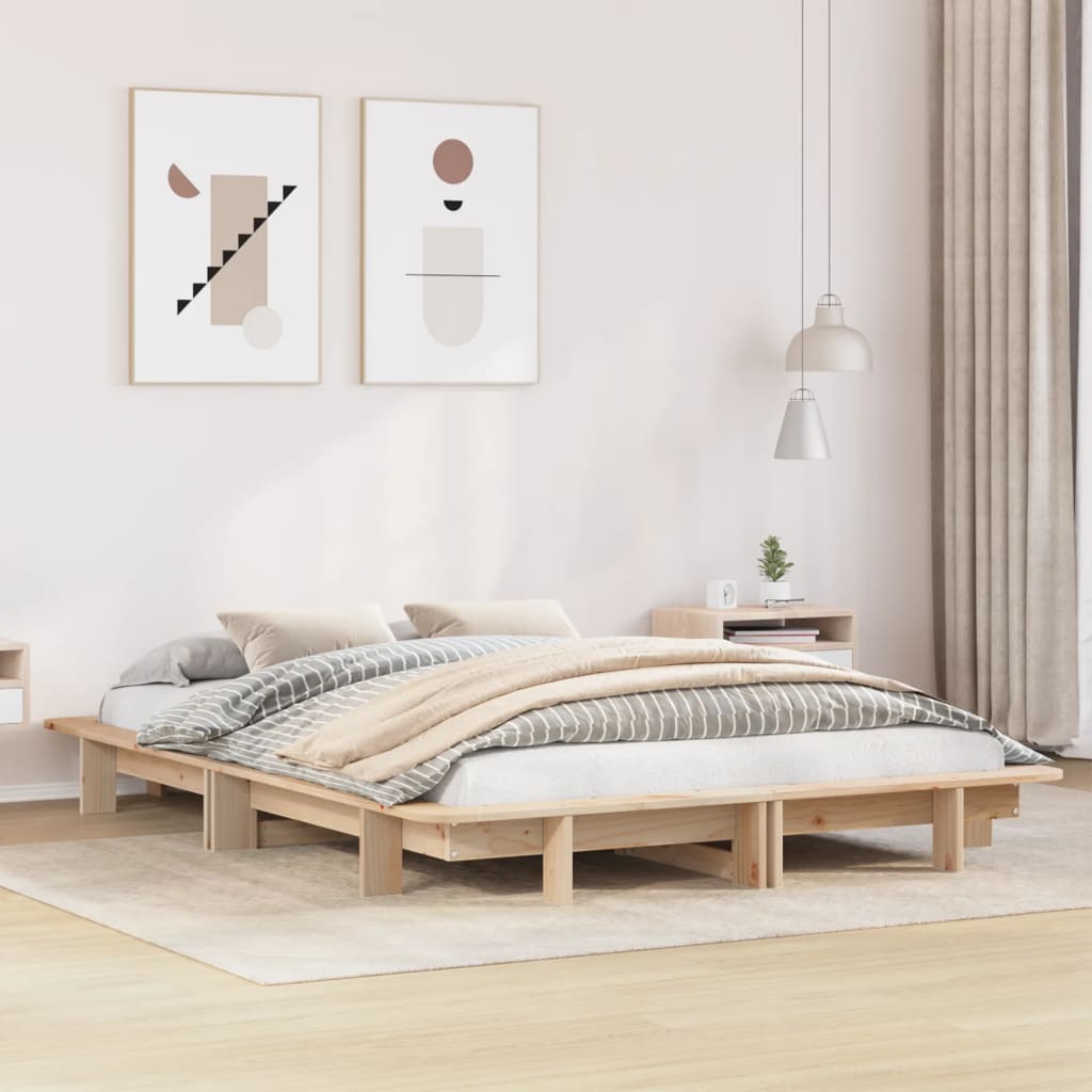Bedframe zonder matras massief grenenhout 120x200 cm is nu te koop bij PeponiXL, paradijselijk wonen!