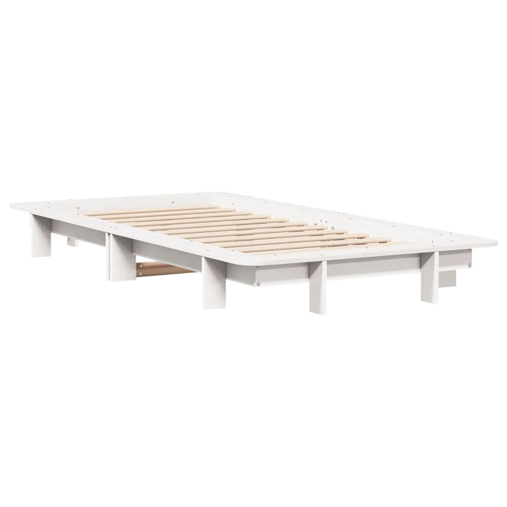Bedframe zonder matras massief grenenhout wit 90x200 cm is nu te koop bij PeponiXL, paradijselijk wonen!