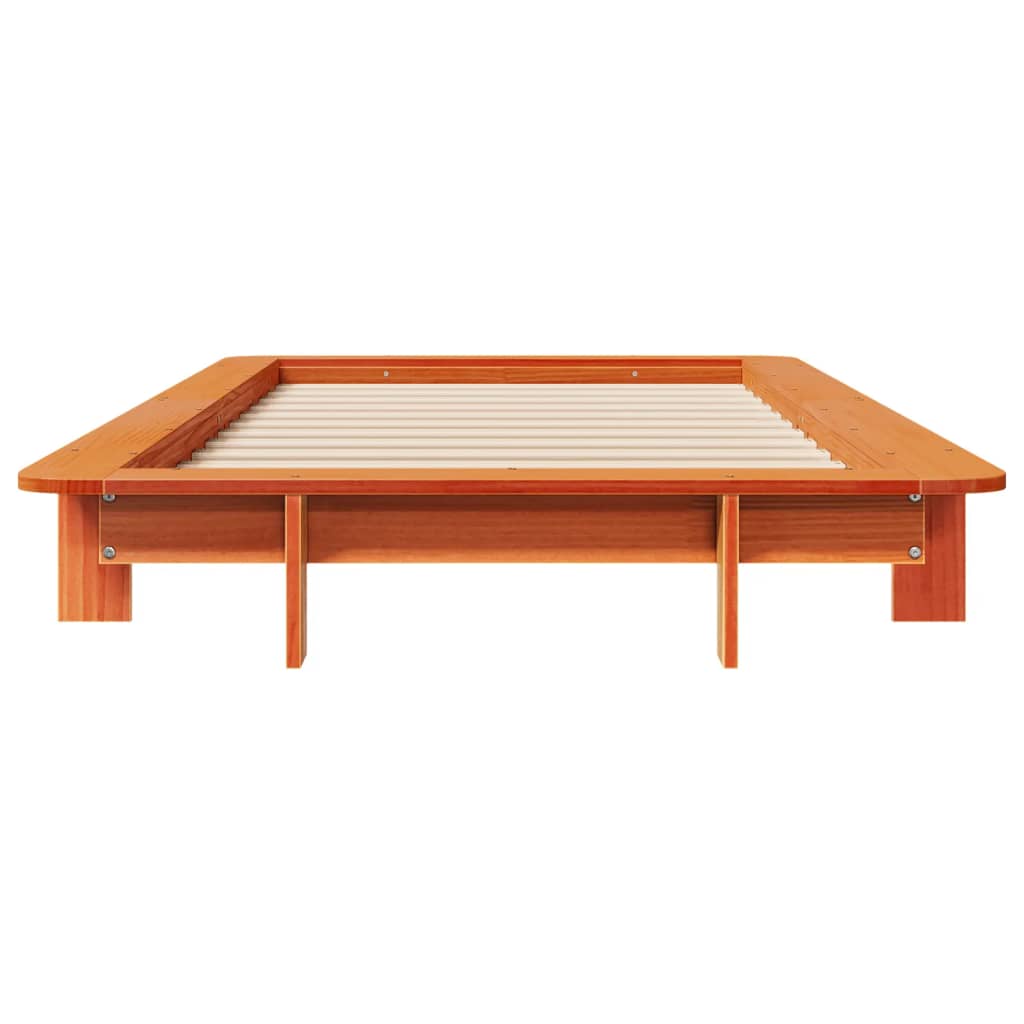 Bedframe zonder matras massief grenenhout wasbruin 90x200 cm is nu te koop bij PeponiXL, paradijselijk wonen!