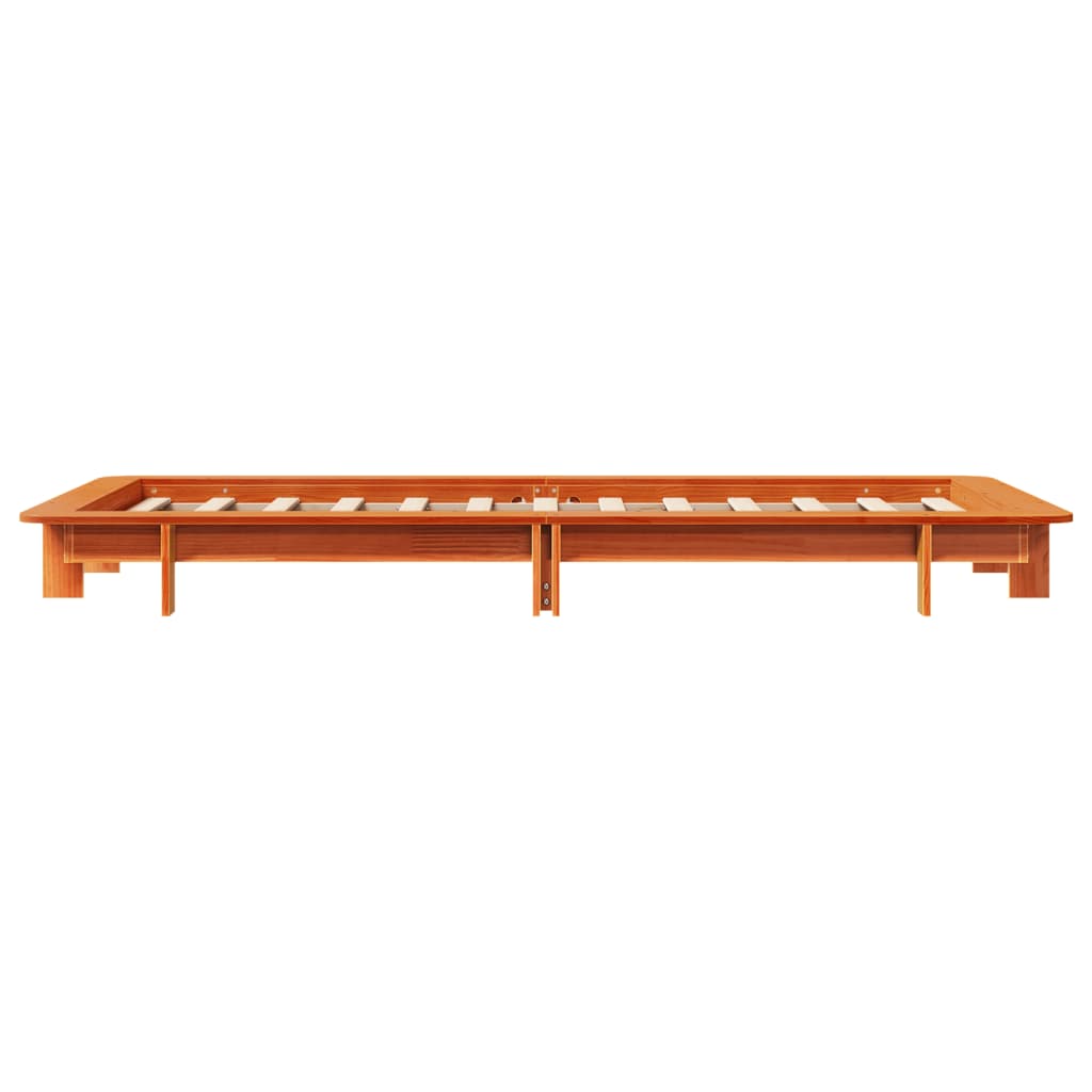Bedframe zonder matras massief grenenhout wasbruin 90x200 cm is nu te koop bij PeponiXL, paradijselijk wonen!