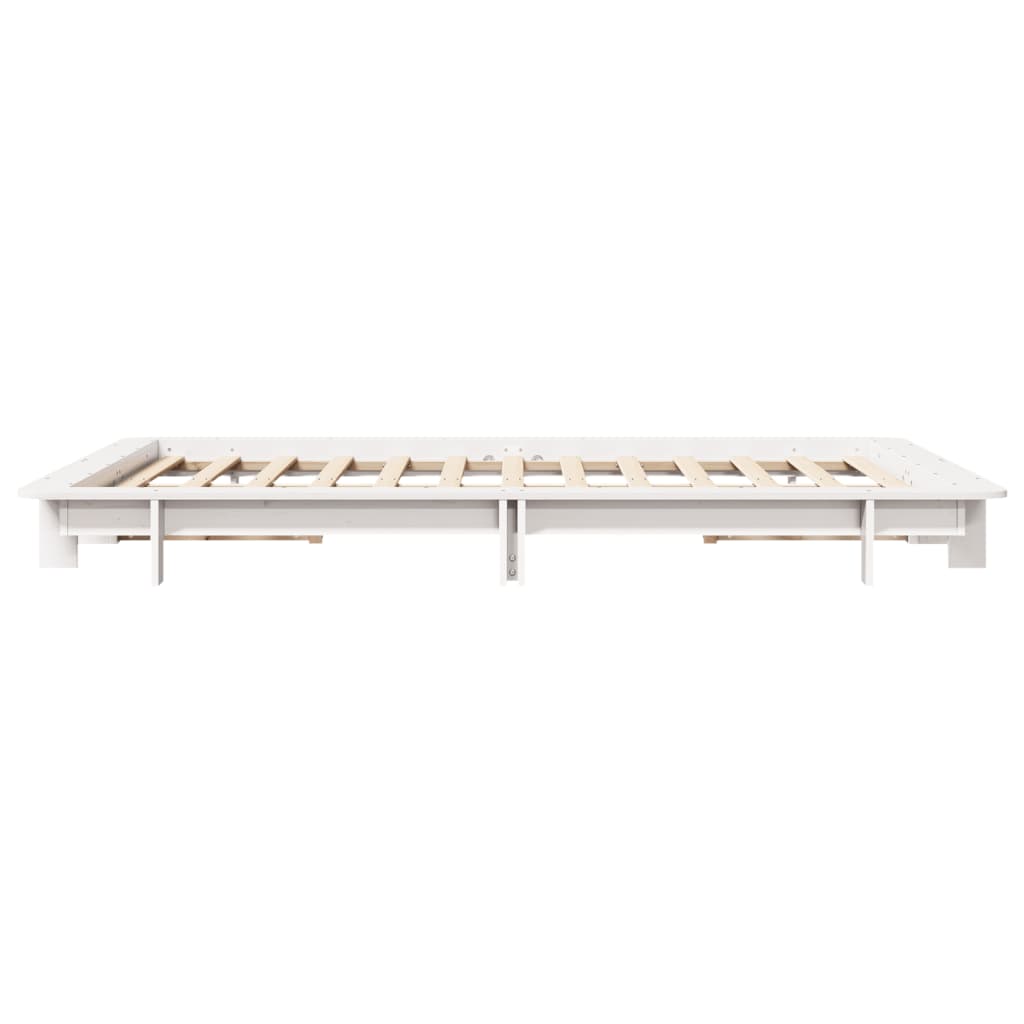 Bedframe zonder matras massief grenenhout wit 140x190 cm is nu te koop bij PeponiXL, paradijselijk wonen!