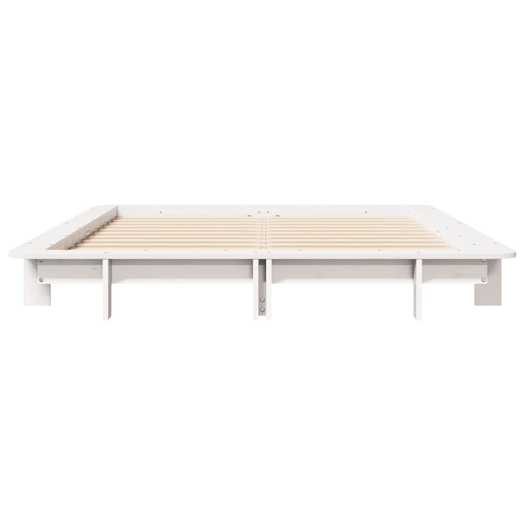 Bedframe zonder matras massief grenenhout wit 135x190 cm is nu te koop bij PeponiXL, paradijselijk wonen!