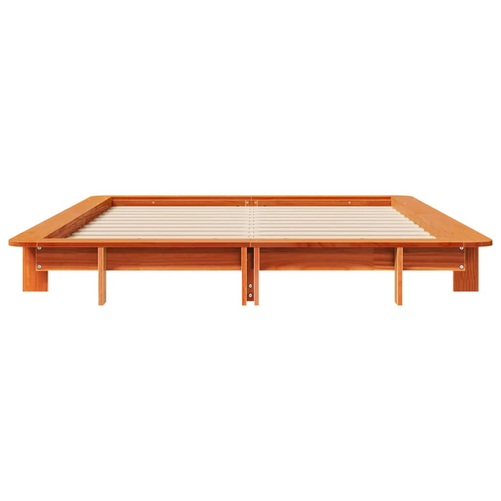 Bedframe zonder matras massief grenenhout wasbruin 120x190 cm is nu te koop bij PeponiXL, paradijselijk wonen!