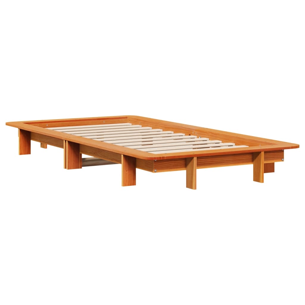 Bedframe zonder matras massief grenenhout wasbruin 90x190 cm is nu te koop bij PeponiXL, paradijselijk wonen!