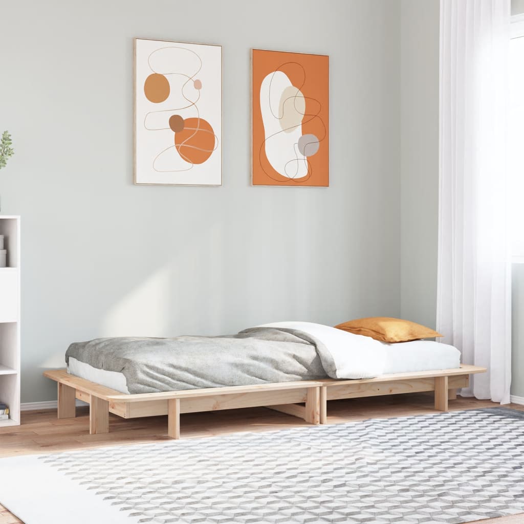 Bedframe zonder matras massief grenenhout 75x190 cm is nu te koop bij PeponiXL, paradijselijk wonen!