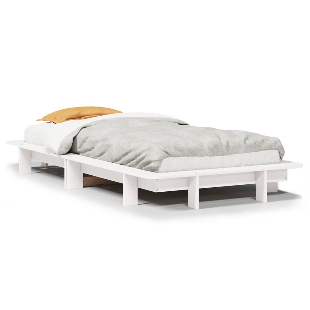 Bedframe zonder matras massief grenenhout wit 75x190 cm is nu te koop bij PeponiXL, paradijselijk wonen!