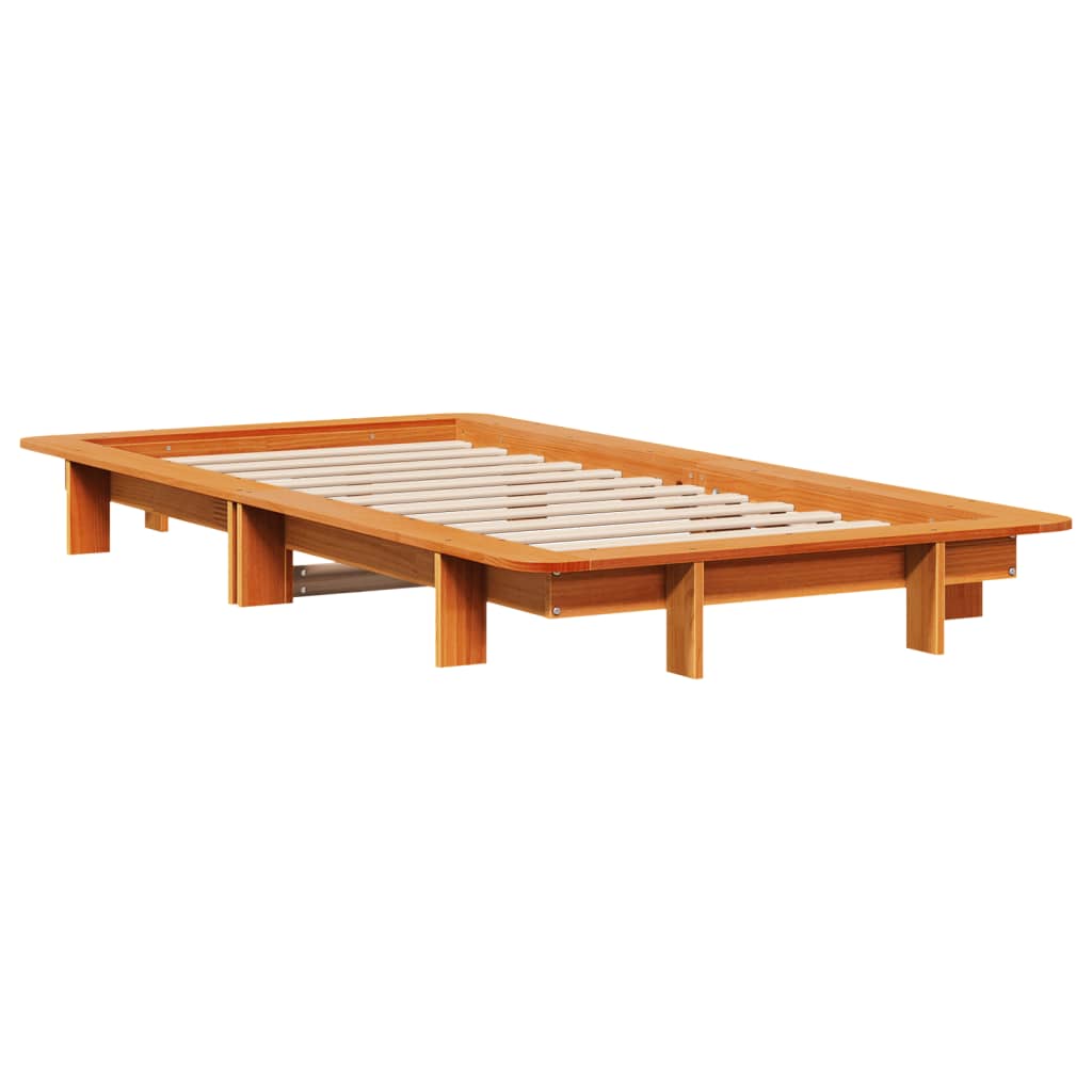 Bedframe zonder matras massief grenenhout wasbruin 75x190 cm is nu te koop bij PeponiXL, paradijselijk wonen!