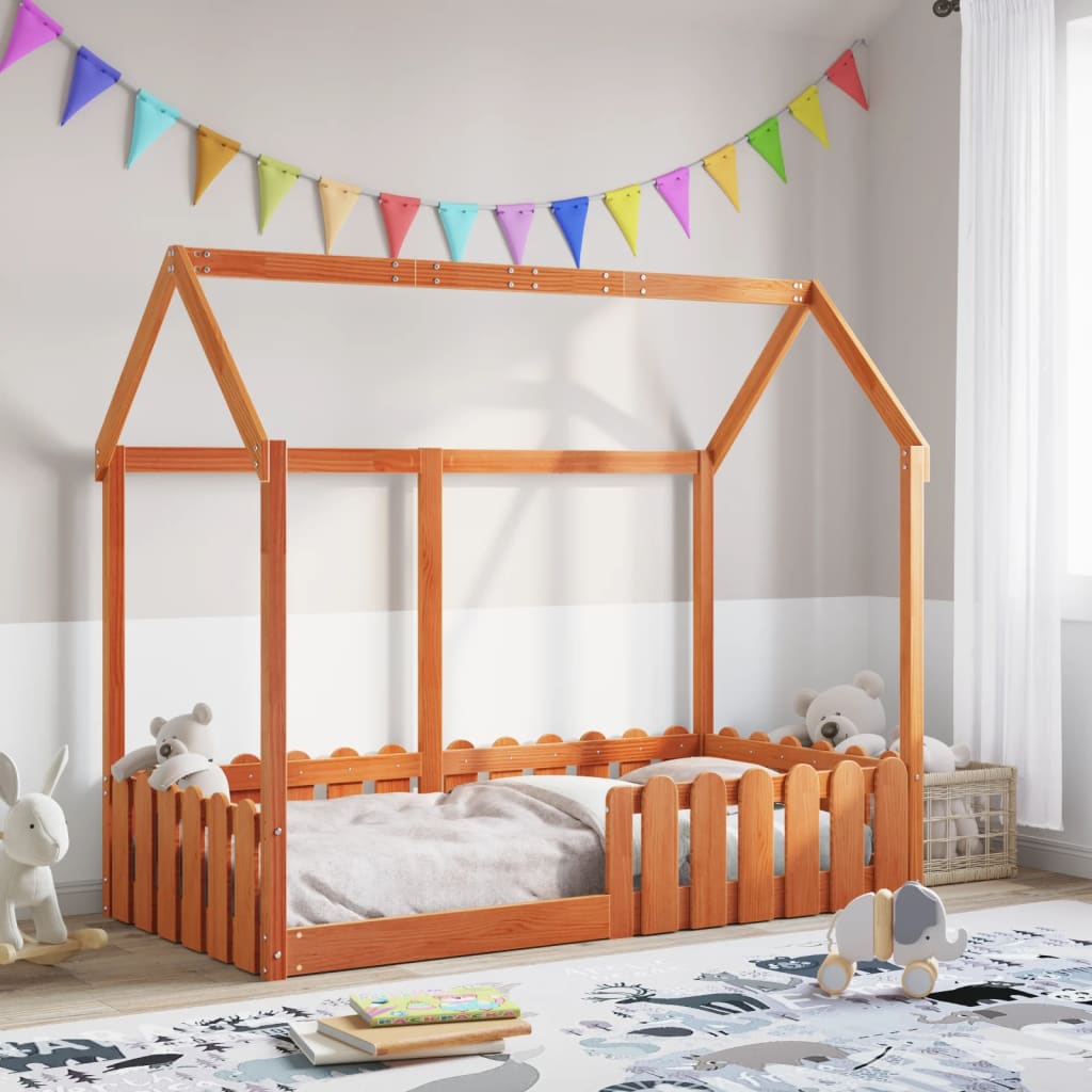 Bedhuis wasbruin massief grenenhout 80x160 cm is nu te koop bij PeponiXL, paradijselijk wonen!