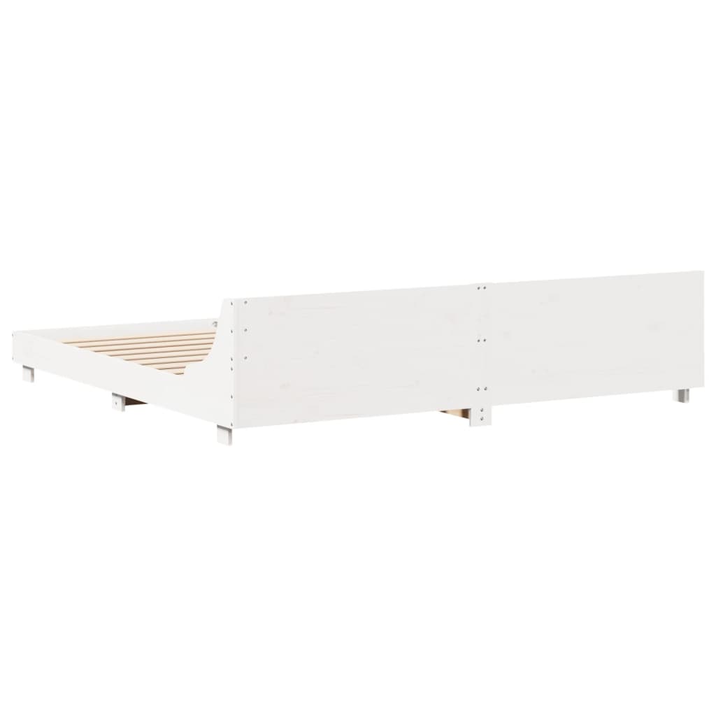 Bedframe zonder matras massief grenenhout wit 180x200 cm is nu te koop bij PeponiXL, paradijselijk wonen!