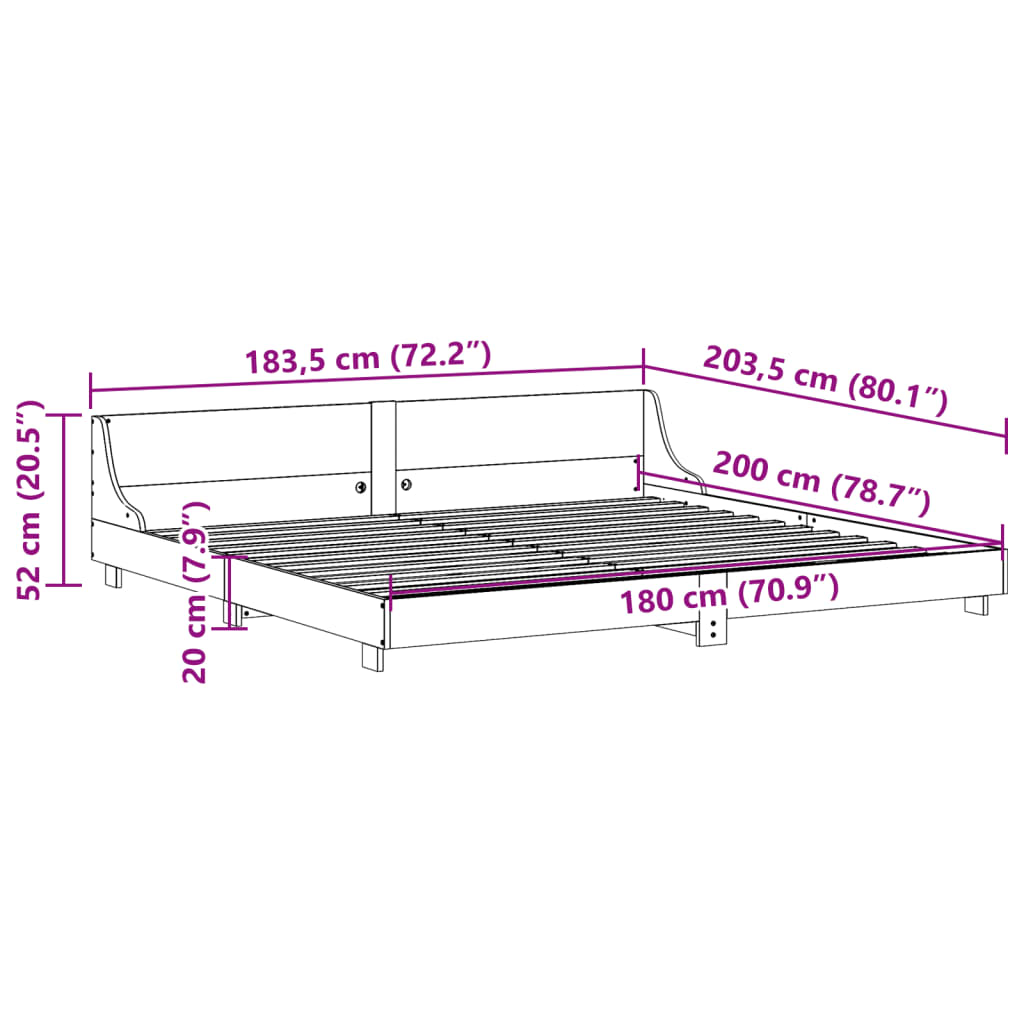 Bedframe zonder matras massief grenenhout wit 180x200 cm is nu te koop bij PeponiXL, paradijselijk wonen!