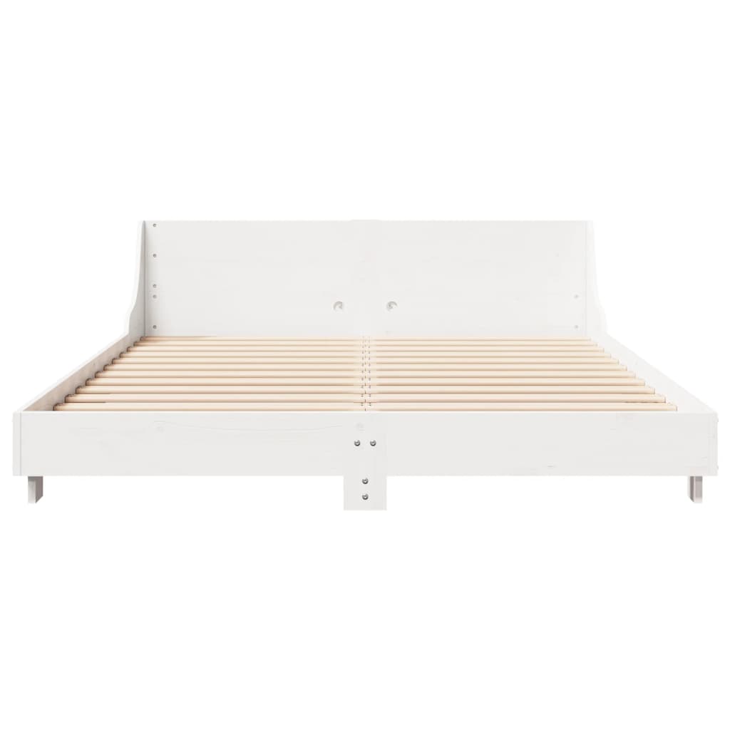 Bedframe zonder matras massief grenenhout wit 160x200 cm is nu te koop bij PeponiXL, paradijselijk wonen!