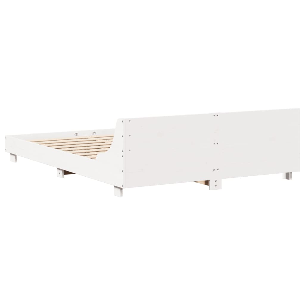 Bedframe zonder matras massief grenenhout wit 160x200 cm is nu te koop bij PeponiXL, paradijselijk wonen!