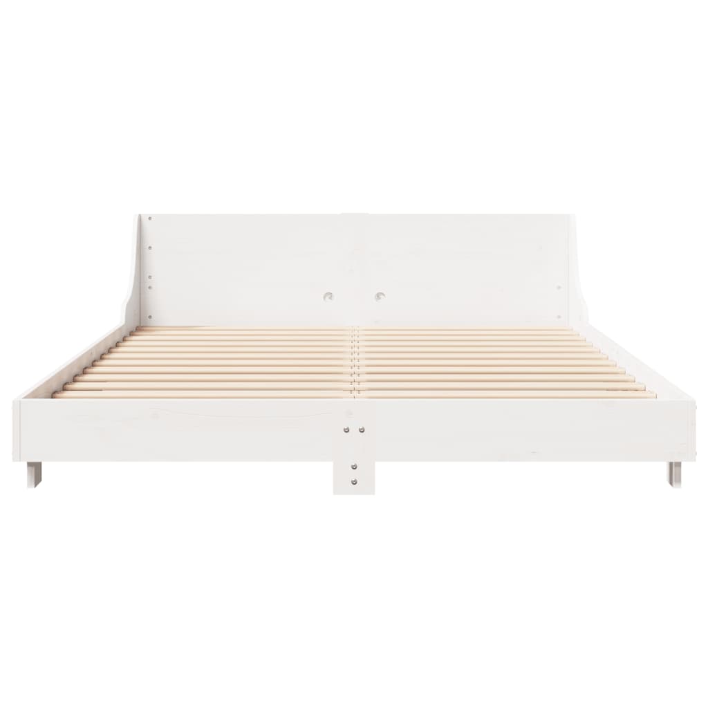 Bedframe zonder matras massief grenenhout wit 140x200 cm is nu te koop bij PeponiXL, paradijselijk wonen!