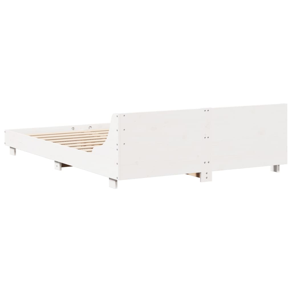 Bedframe zonder matras massief grenenhout wit 140x200 cm is nu te koop bij PeponiXL, paradijselijk wonen!