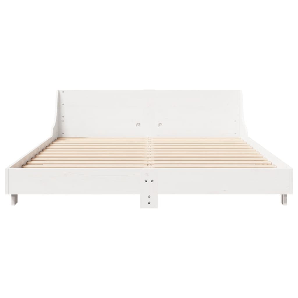 Bedframe zonder matras massief grenenhout wit 120x200 cm is nu te koop bij PeponiXL, paradijselijk wonen!