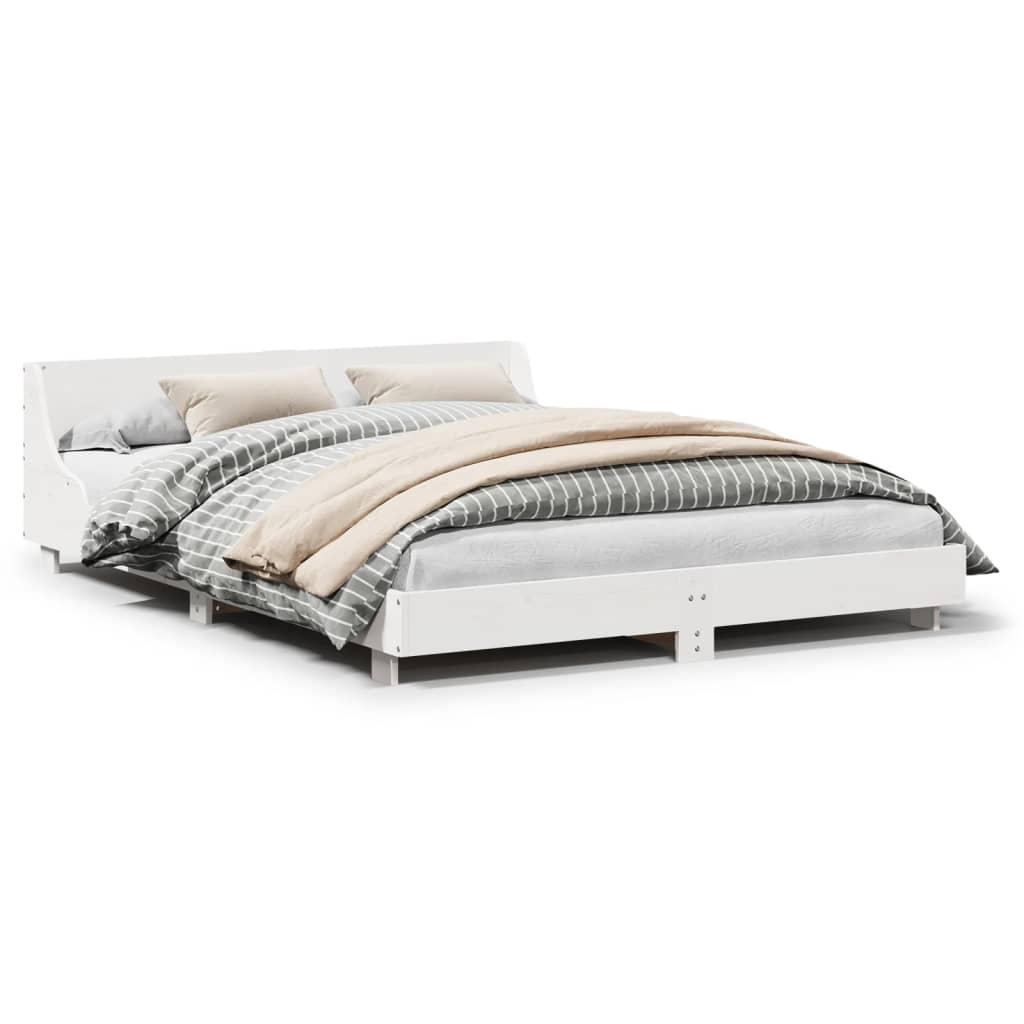 Bedframe zonder matras massief grenenhout wit 120x200 cm is nu te koop bij PeponiXL, paradijselijk wonen!