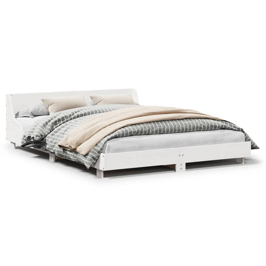 Bedframe zonder matras massief grenenhout wit 120x200 cm is nu te koop bij PeponiXL, paradijselijk wonen!