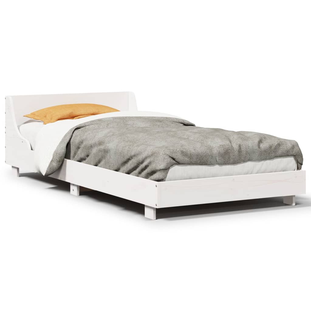 Bedframe zonder matras massief grenenhout wit 140x200 cm is nu te koop bij PeponiXL, paradijselijk wonen!