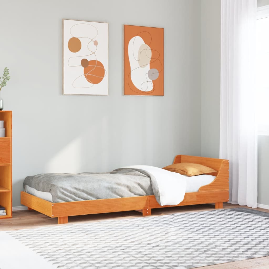 Bedframe zonder matras massief grenenhout wasbruin 90x200 cm is nu te koop bij PeponiXL, paradijselijk wonen!