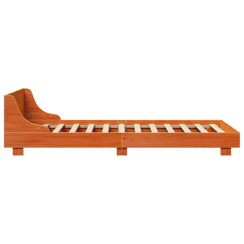 Bedframe zonder matras massief grenenhout wasbruin 90x200 cm is nu te koop bij PeponiXL, paradijselijk wonen!