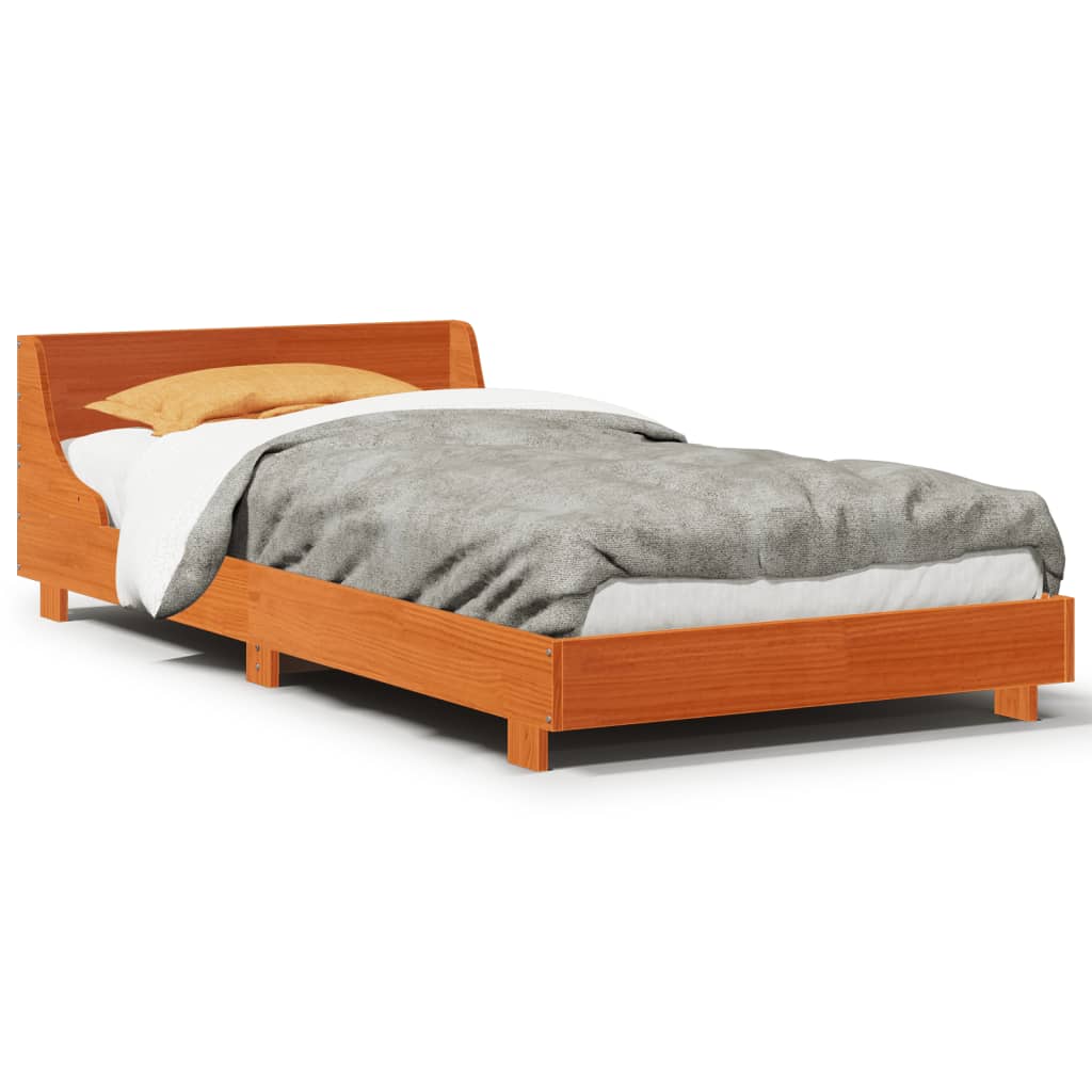 Bedframe zonder matras massief grenenhout wasbruin 90x200 cm is nu te koop bij PeponiXL, paradijselijk wonen!
