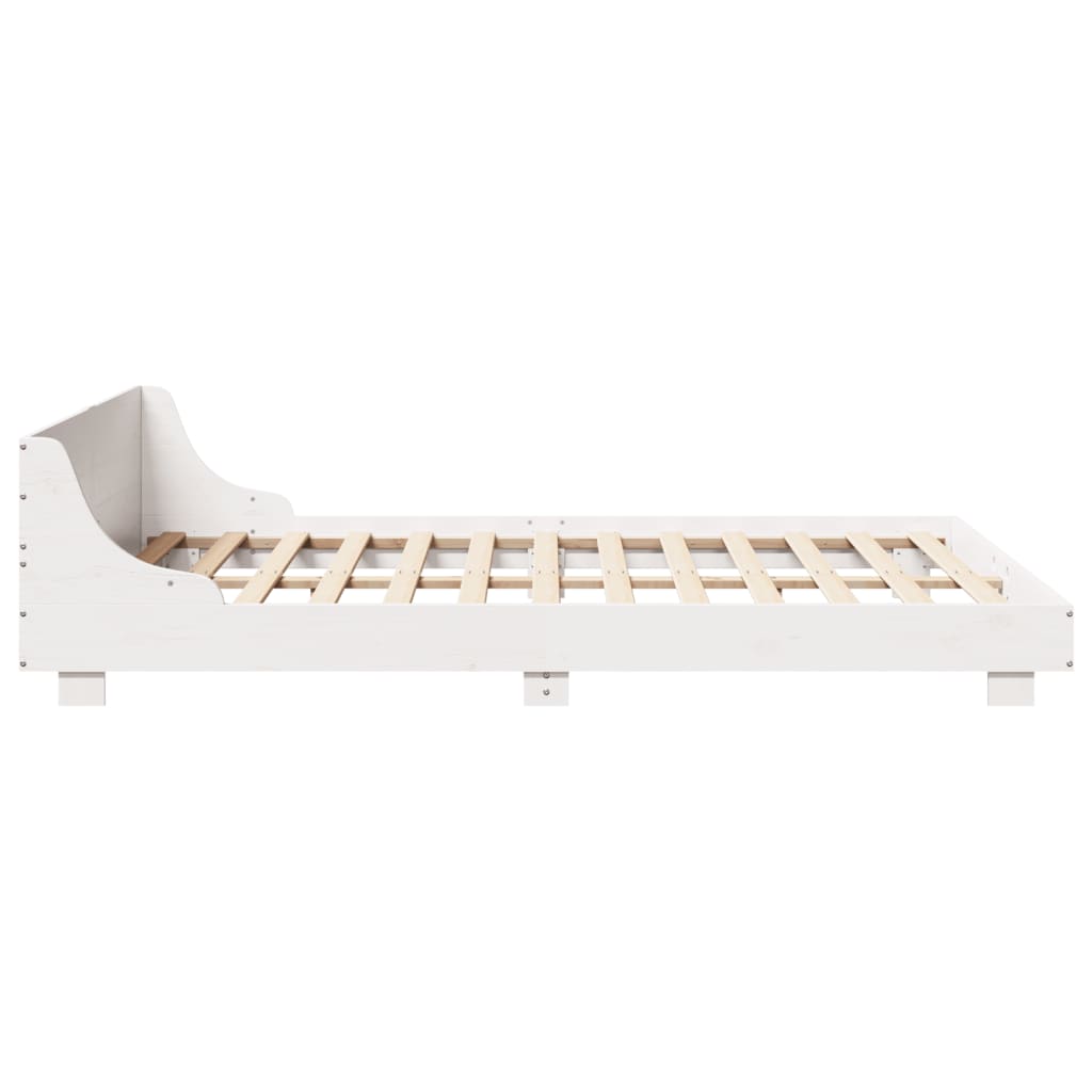 Bedframe zonder matras massief grenenhout wit 140x190 cm is nu te koop bij PeponiXL, paradijselijk wonen!