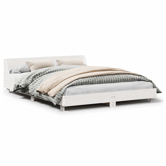 Bedframe zonder matras massief grenenhout wit 140x190 cm is nu te koop bij PeponiXL, paradijselijk wonen!