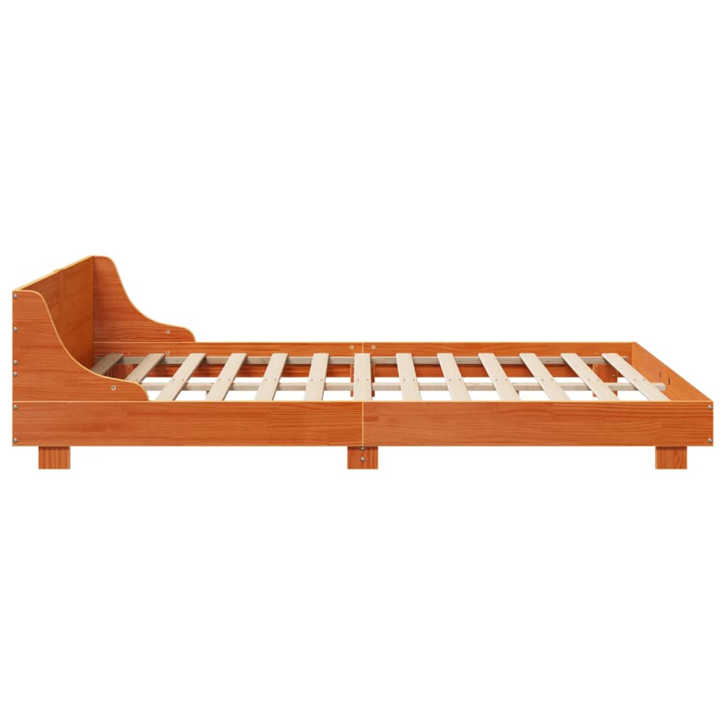Bed met matras massief grenenhout wasbruin 140x190 cm is nu te koop bij PeponiXL, paradijselijk wonen!
