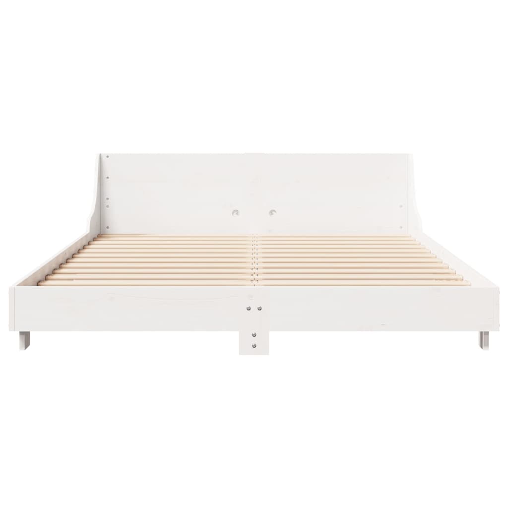 Bedframe zonder matras massief grenenhout wit 120x190 cm is nu te koop bij PeponiXL, paradijselijk wonen!