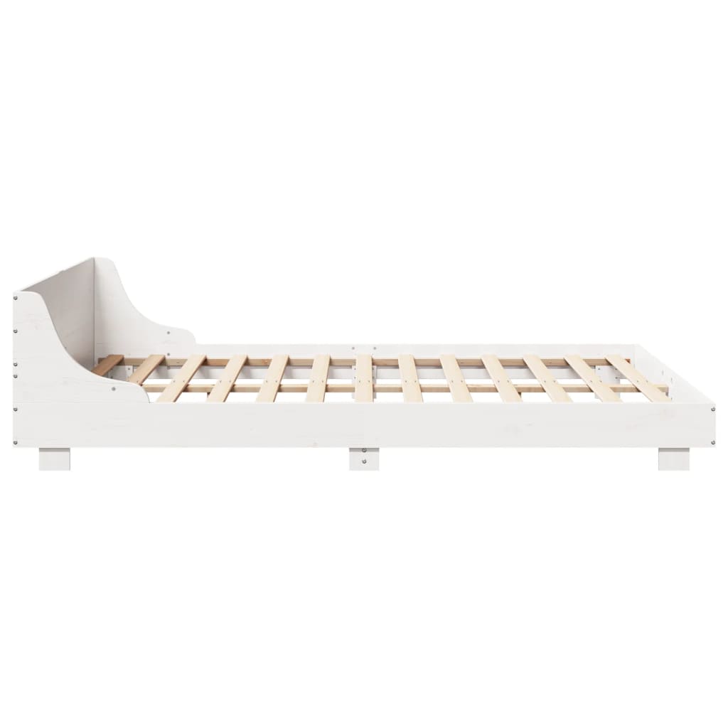 Bedframe zonder matras massief grenenhout wit 120x190 cm is nu te koop bij PeponiXL, paradijselijk wonen!