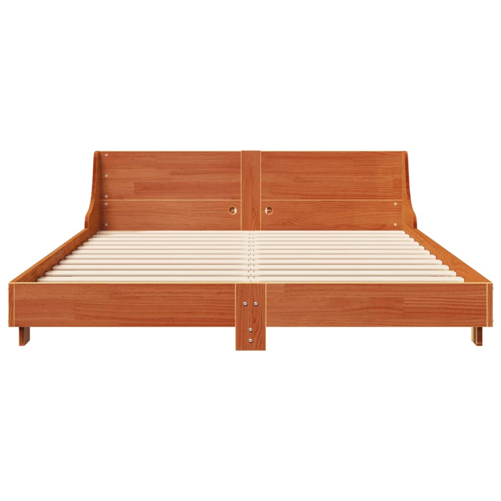 Bedframe zonder matras massief grenenhout wasbruin 120x190 cm is nu te koop bij PeponiXL, paradijselijk wonen!