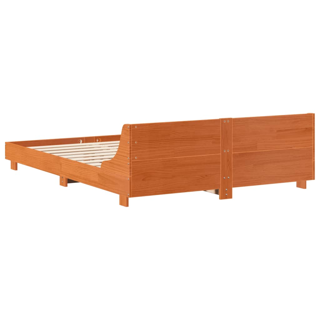 Bedframe zonder matras massief grenenhout wasbruin 120x190 cm is nu te koop bij PeponiXL, paradijselijk wonen!