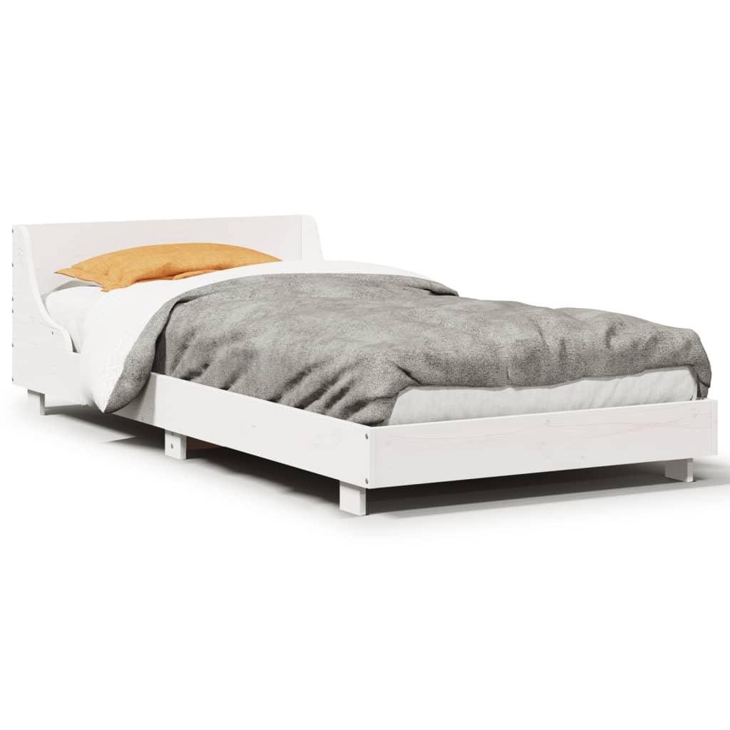 Bedframe zonder matras massief grenenhout wit 90x190 cm is nu te koop bij PeponiXL, paradijselijk wonen!