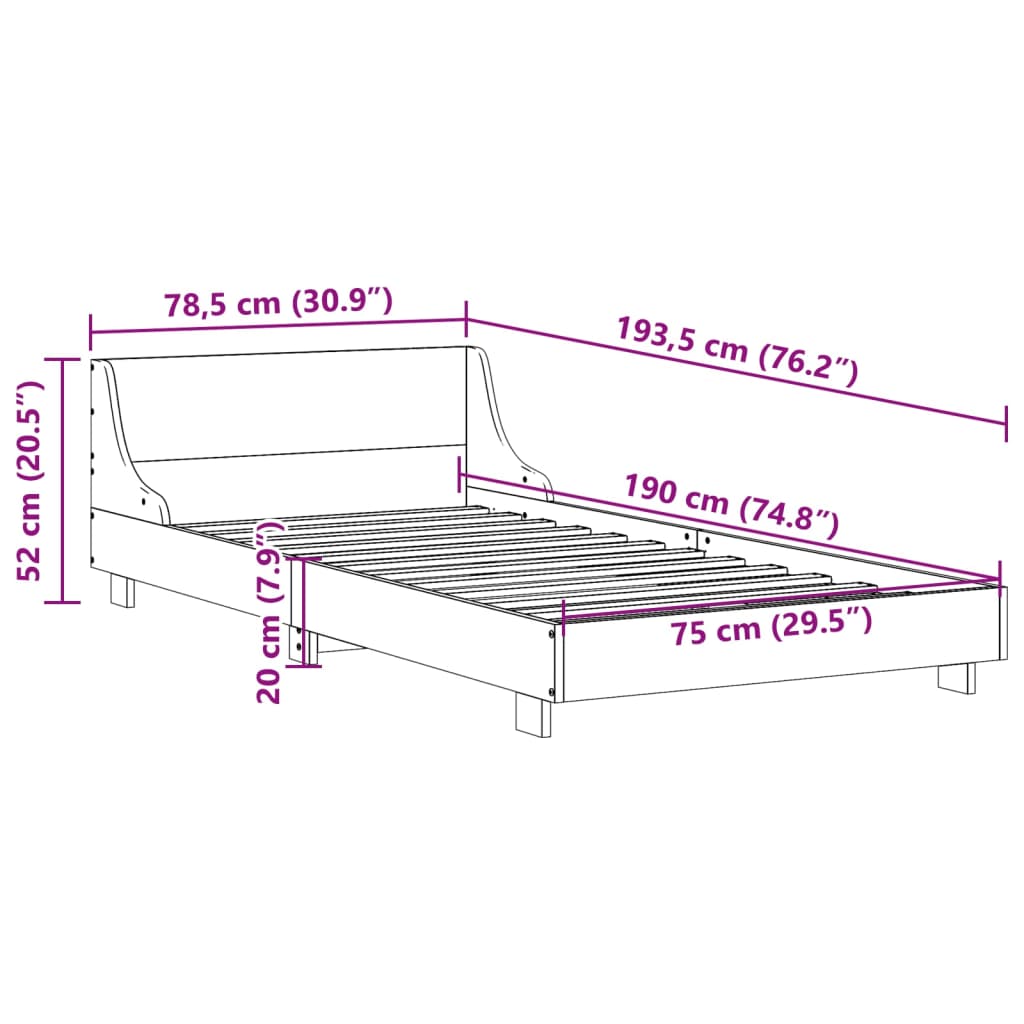 Bedframe zonder matras massief grenenhout wit 75x190 cm is nu te koop bij PeponiXL, paradijselijk wonen!