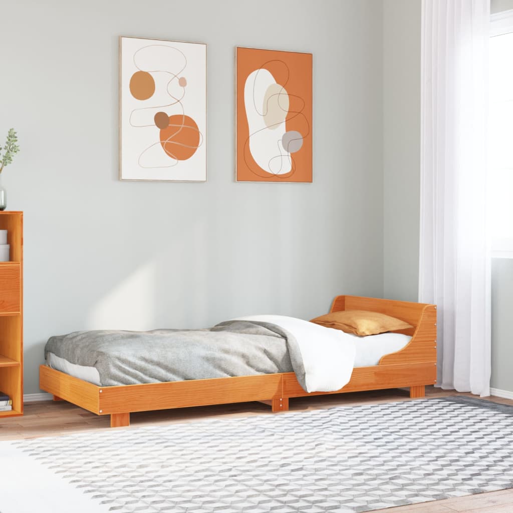 Bedframe zonder matras massief grenenhout wasbruin 75x190 cm is nu te koop bij PeponiXL, paradijselijk wonen!