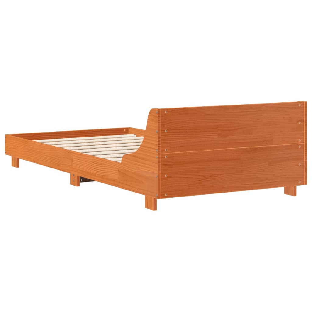 Bedframe zonder matras massief grenenhout wasbruin 75x190 cm is nu te koop bij PeponiXL, paradijselijk wonen!