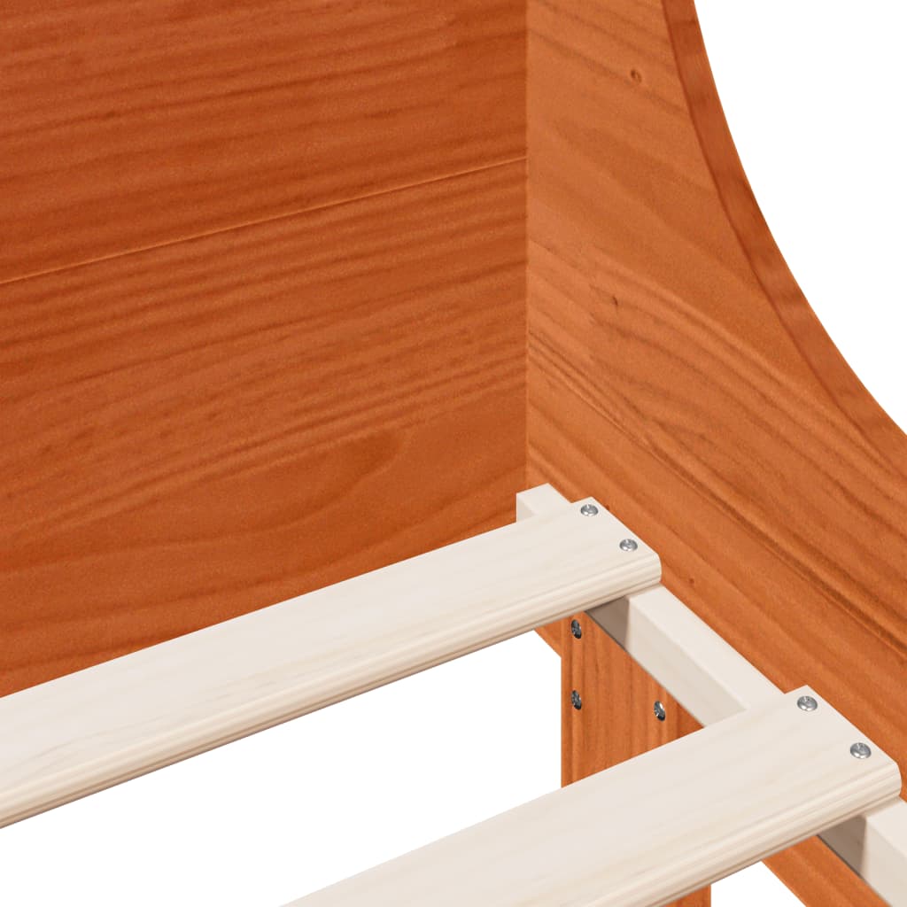 Bedframe zonder matras massief grenenhout wasbruin 75x190 cm is nu te koop bij PeponiXL, paradijselijk wonen!
