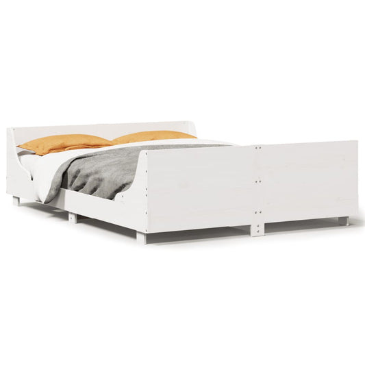 Bedframe zonder matras massief grenenhout wit 120x200 cm is nu te koop bij PeponiXL, paradijselijk wonen!