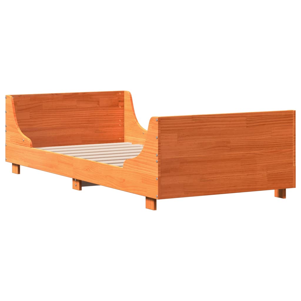 Bedframe zonder matras massief grenenhout wasbruin 90x200 cm is nu te koop bij PeponiXL, paradijselijk wonen!