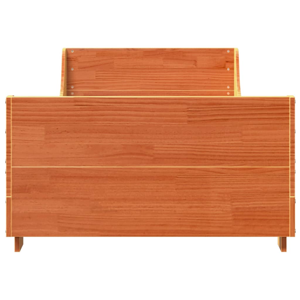 Bedframe zonder matras massief grenenhout wasbruin 90x200 cm is nu te koop bij PeponiXL, paradijselijk wonen!