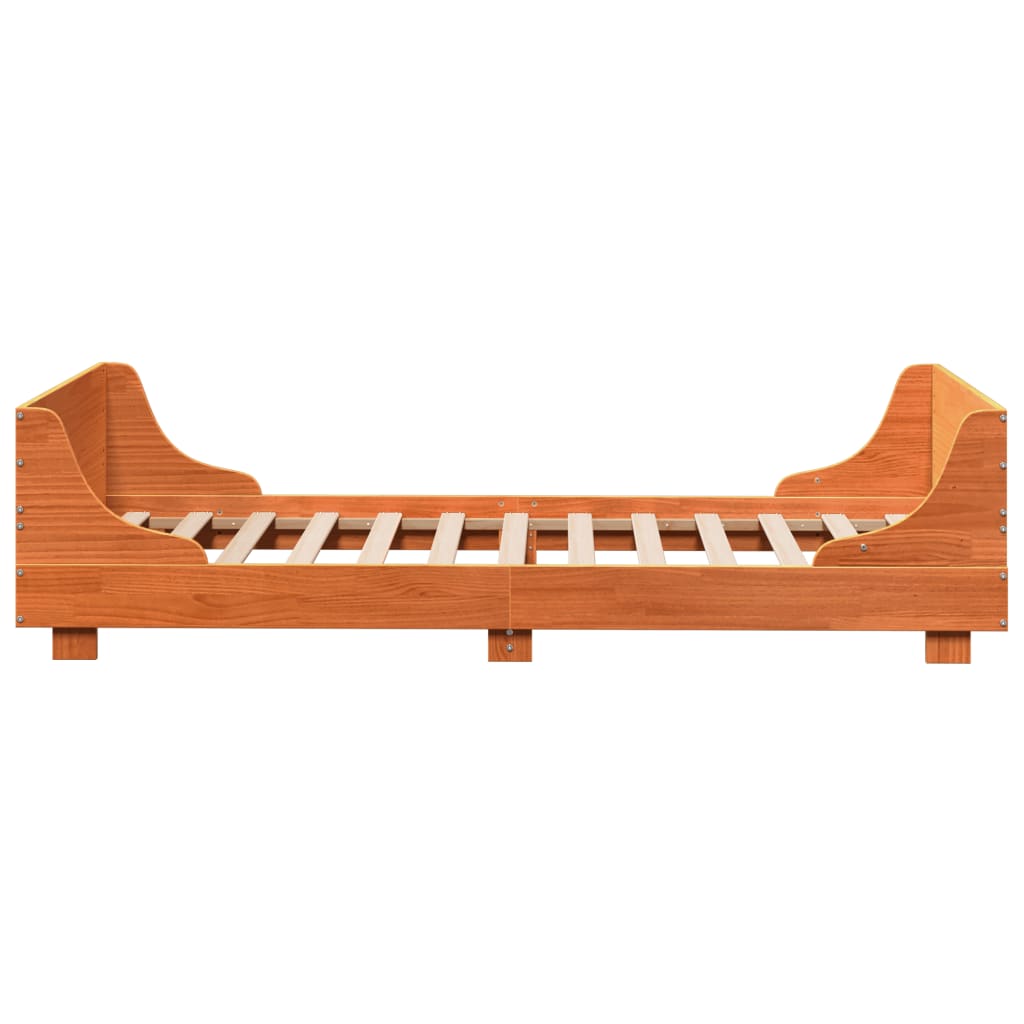 Bedframe zonder matras massief grenenhout wasbruin 90x200 cm is nu te koop bij PeponiXL, paradijselijk wonen!