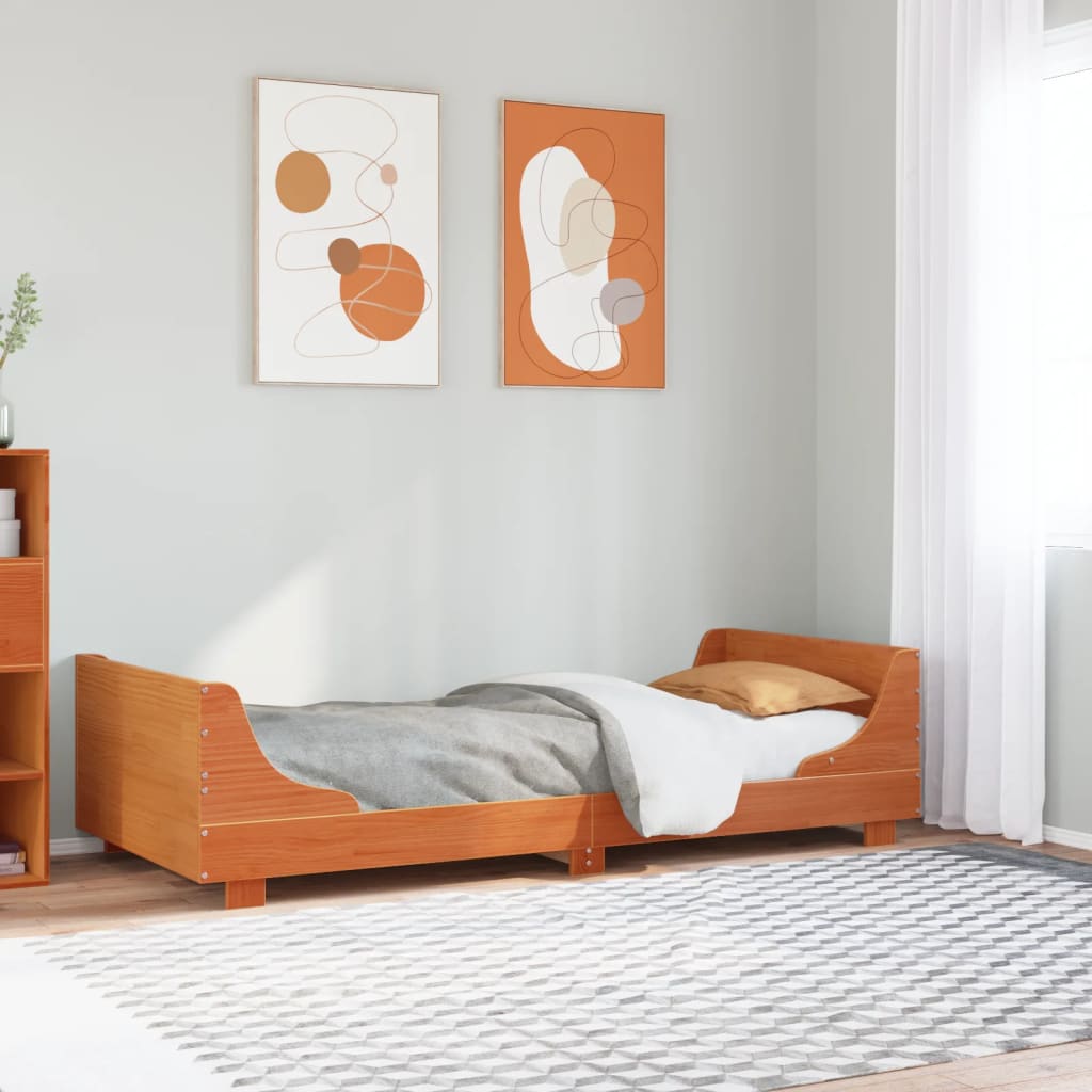 Bedframe zonder matras massief grenenhout wasbruin 90x200 cm is nu te koop bij PeponiXL, paradijselijk wonen!