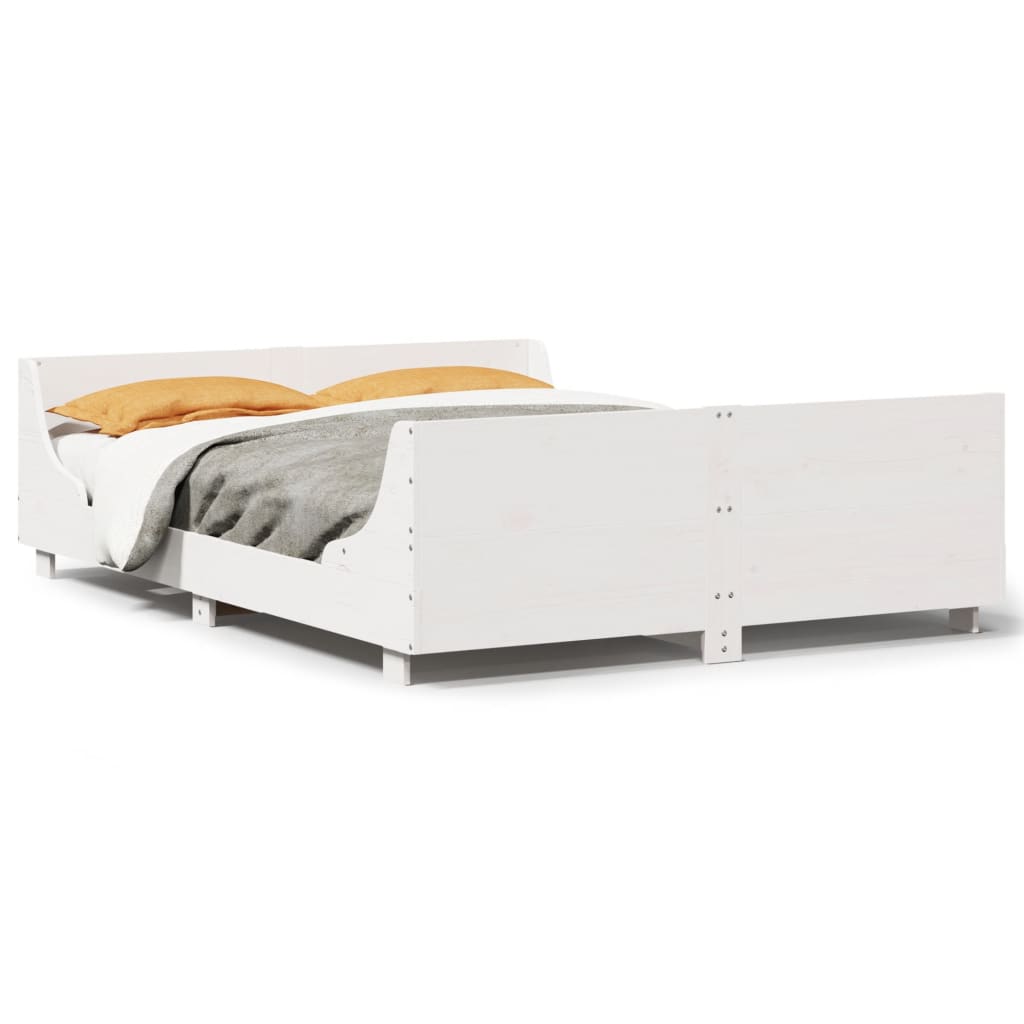 Bedframe zonder matras massief grenenhout wit 120x190 cm is nu te koop bij PeponiXL, paradijselijk wonen!