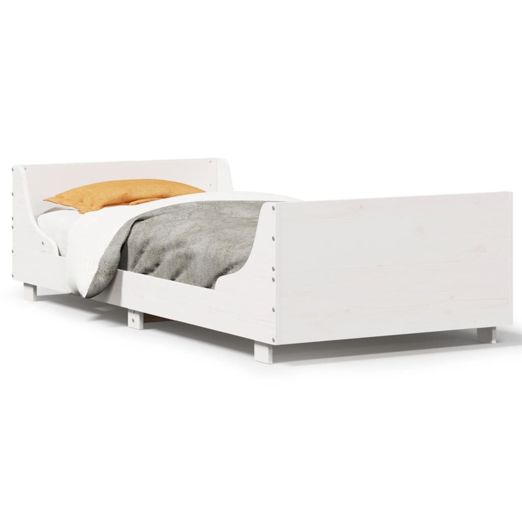 Bedframe zonder matras massief grenenhout wit 75x190 cm is nu te koop bij PeponiXL, paradijselijk wonen!