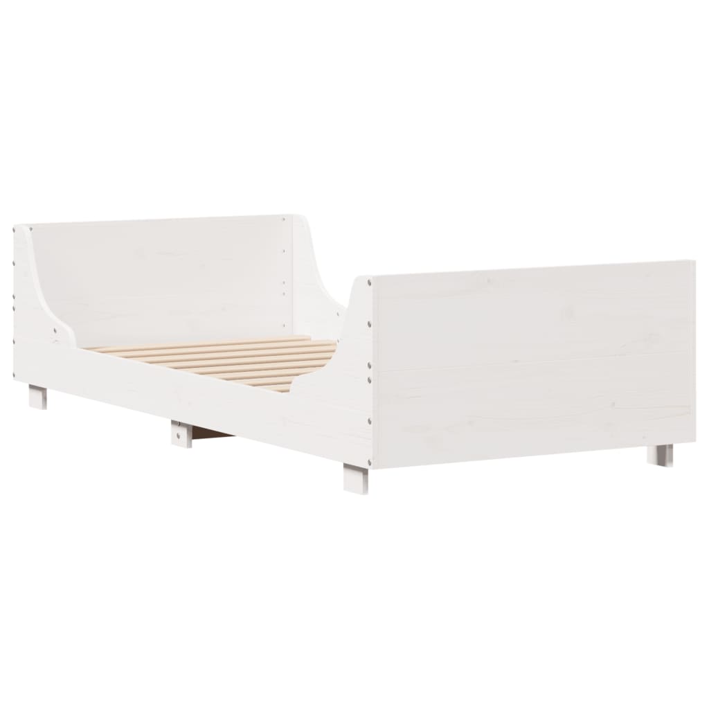 Bedframe zonder matras massief grenenhout wit 75x190 cm is nu te koop bij PeponiXL, paradijselijk wonen!