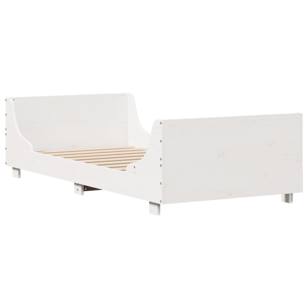 Bedframe zonder matras massief grenenhout wit 75x190 cm is nu te koop bij PeponiXL, paradijselijk wonen!